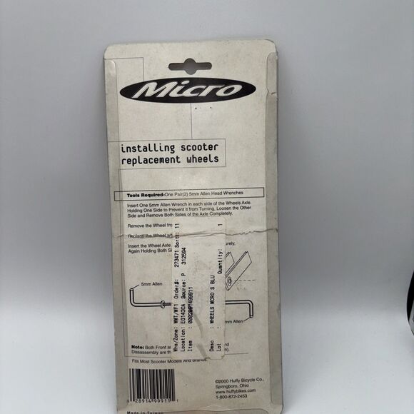 Huffy Micro Scooter Replacement Bearing Wheels Set-99911 ABEC 5 Red Flaw 2000 - Picture 2 of 10